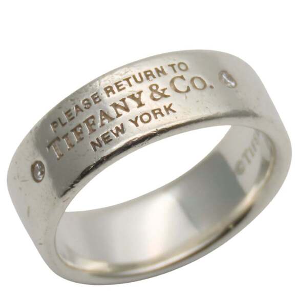 Tiffany & Co. Return to Narrow Ring SV925 with Diamonds Approximately 4.7g...